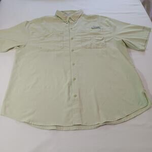Columbia Men's Shirt PFG FM7266 Vented Fishing Short Sleeve Green Chest 50"